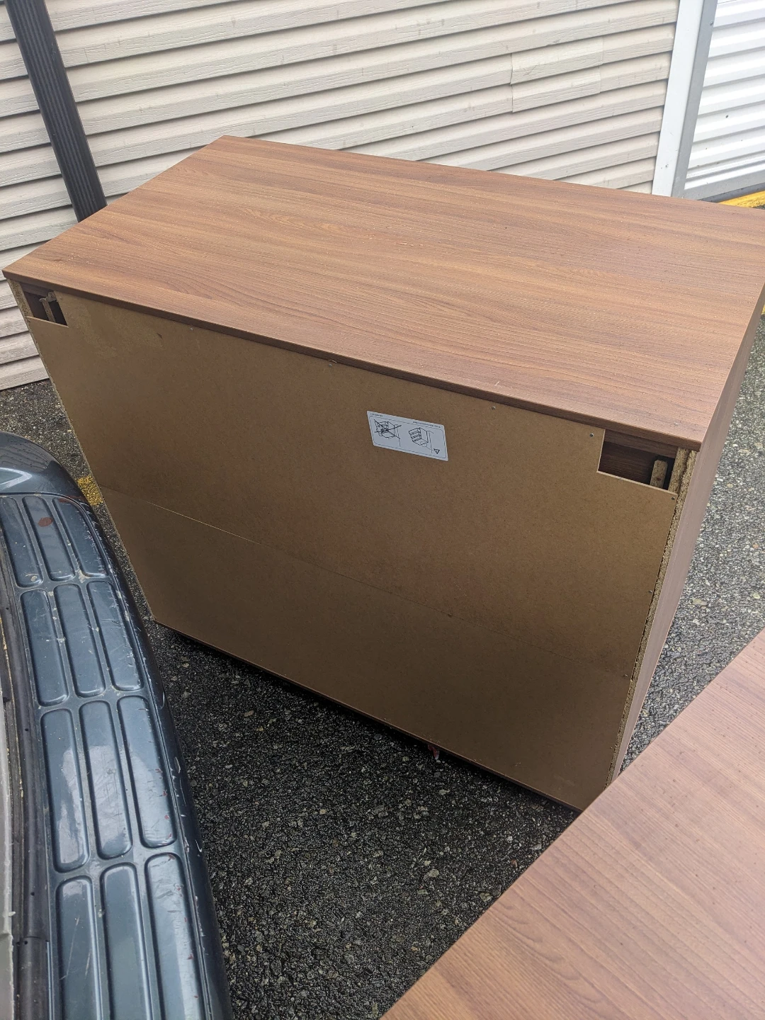 Three-Drawer Walnut and White Dresser - photo 5