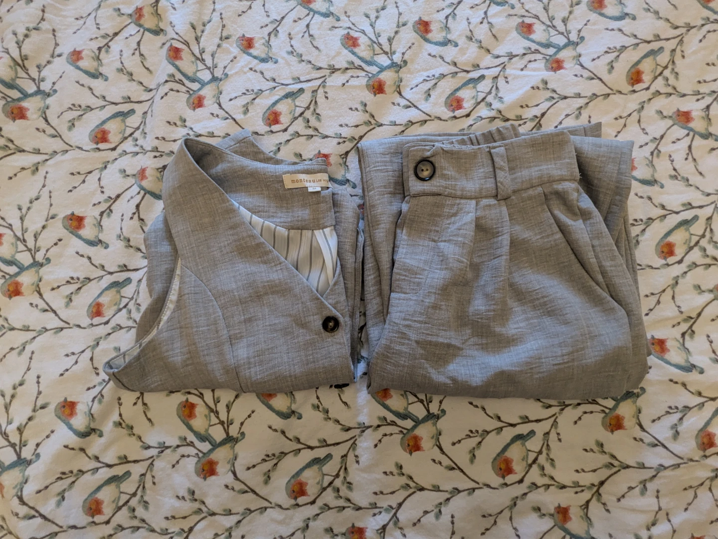 Women's grey vest and trousers set - photo 3
