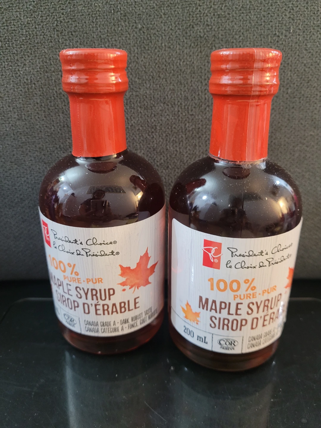 2 Bottles of President's Choice 100% Pure Maple Syrup