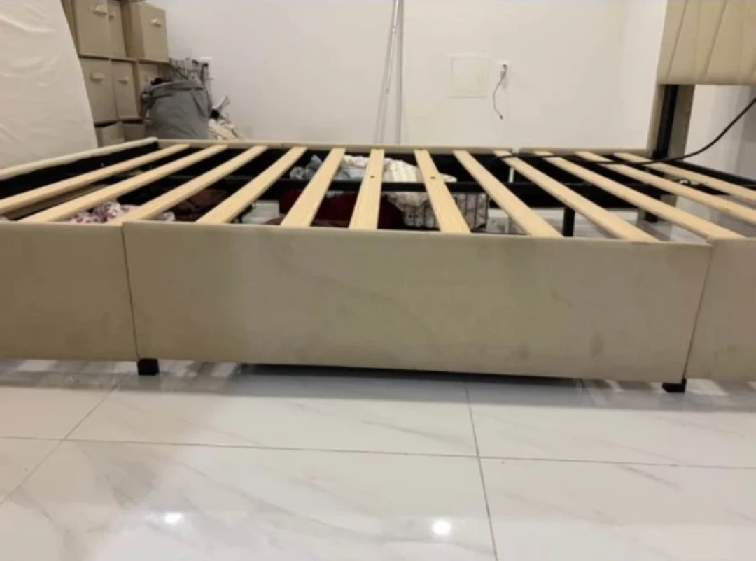 Full Size Upholstered Platform Bed Frame with Storage - photo 3