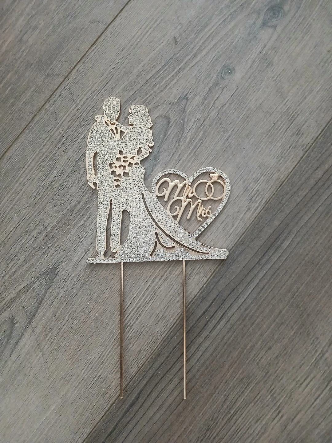 Mr and Mrs Rhinestone Cake Topper