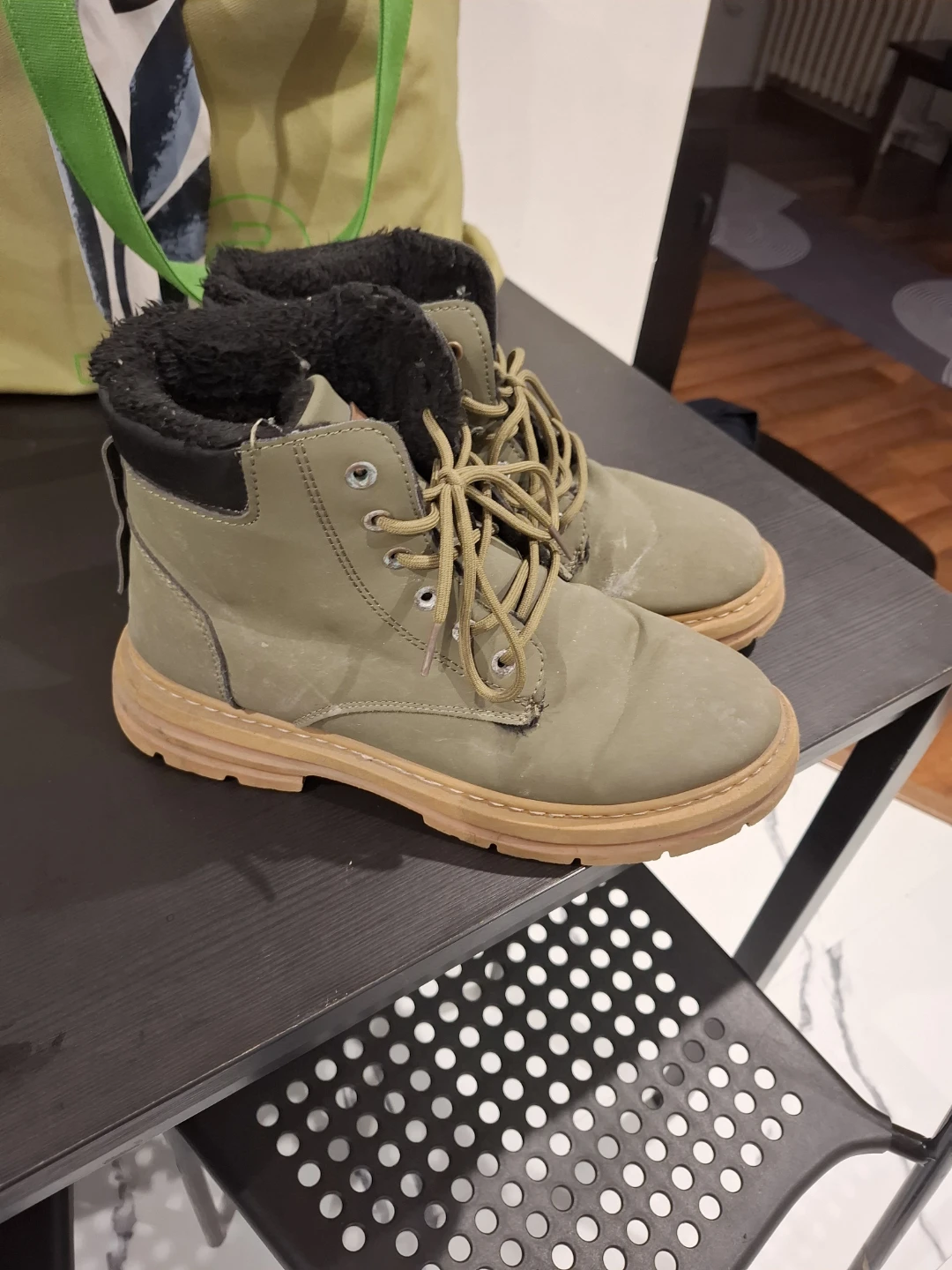 Balyghaioa Olive Green Faux Fur Lined Boots - photo 2