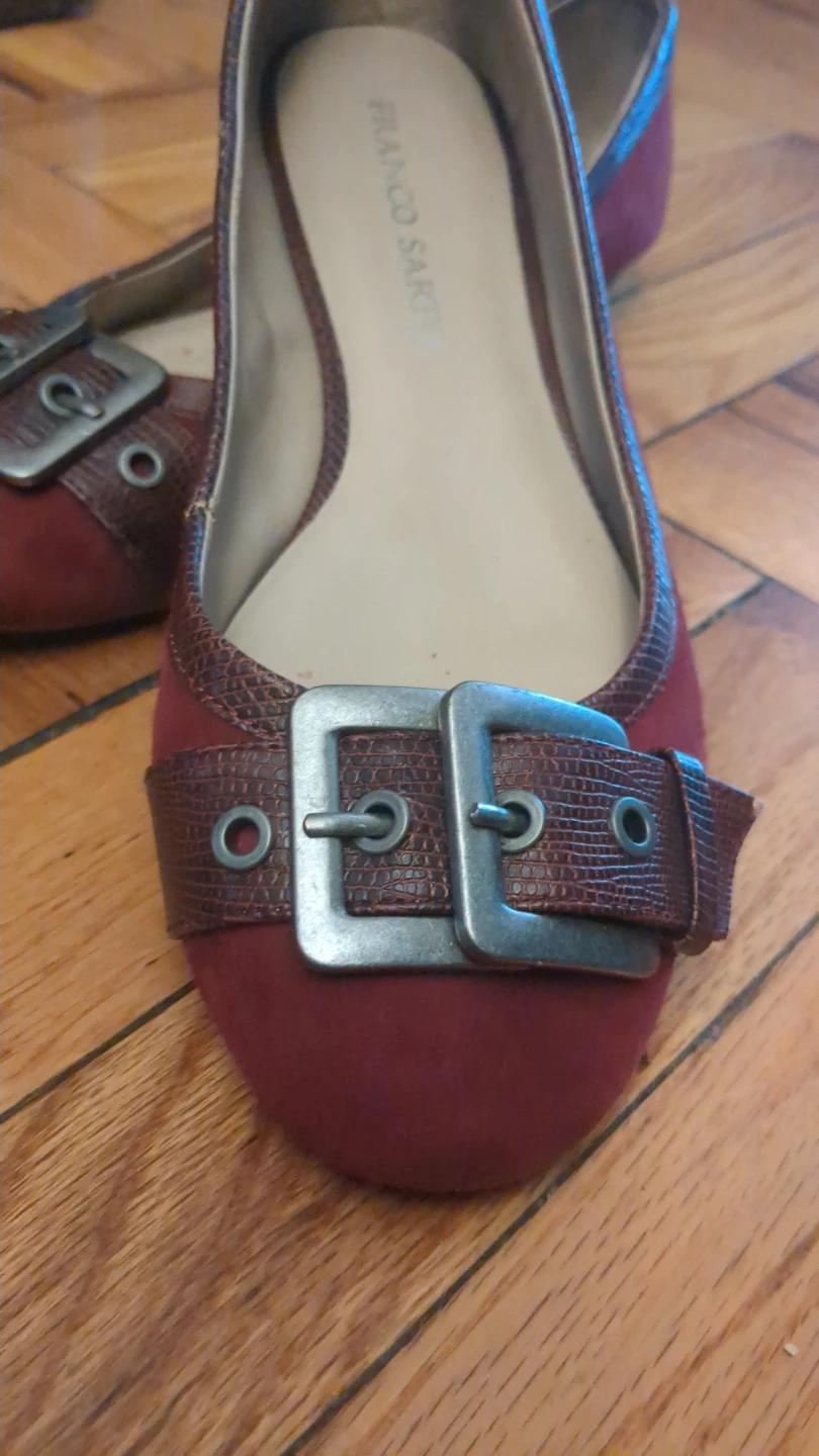 Franco Sarto Maroon Suede Buckle Flats - photo 4