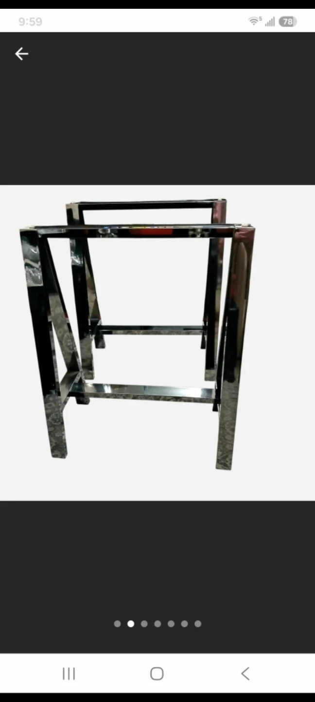 shiny stainless steel  Metal Table Base Frames or table leg - photo 5