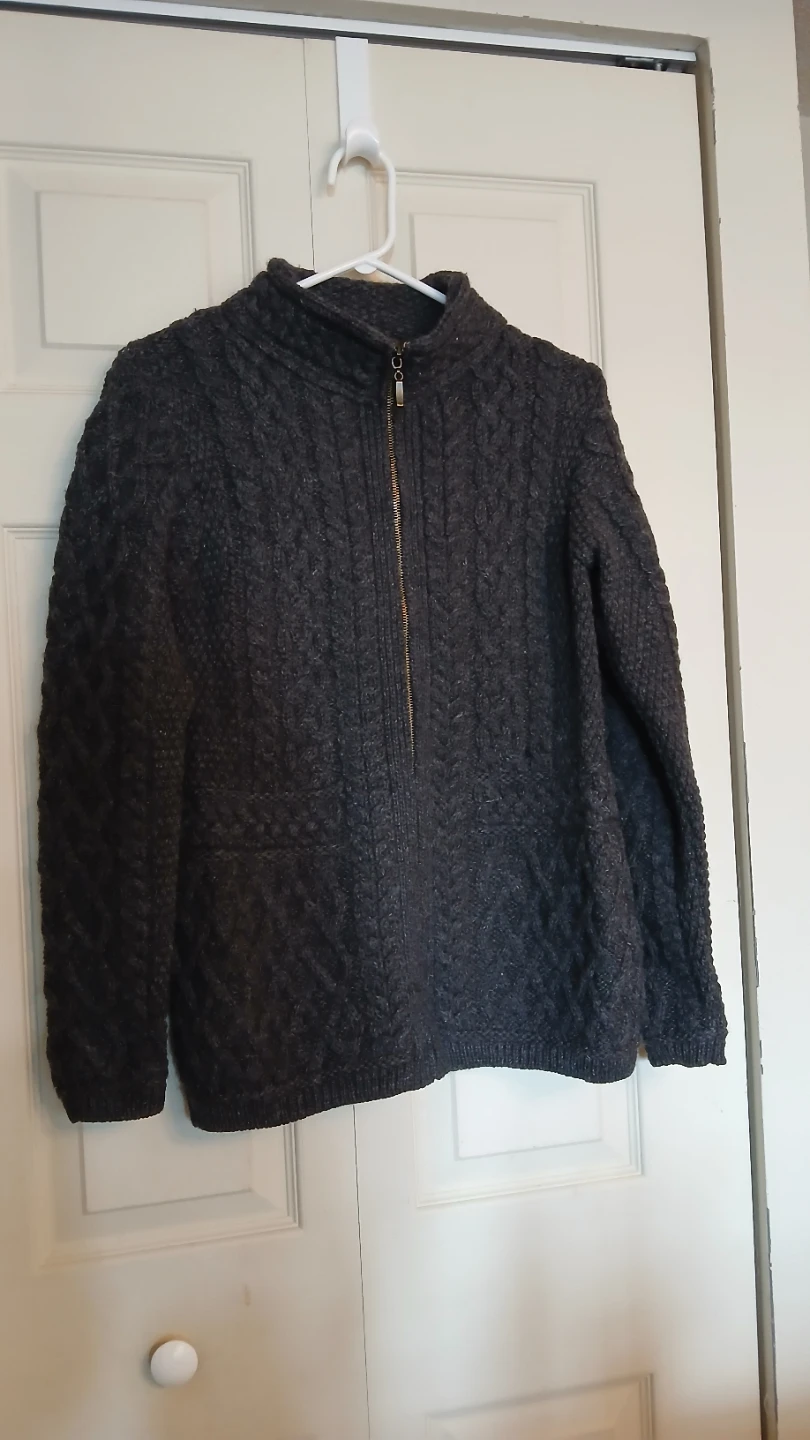 Merino wool Inis Crafts zipped sweater size small S - photo 2