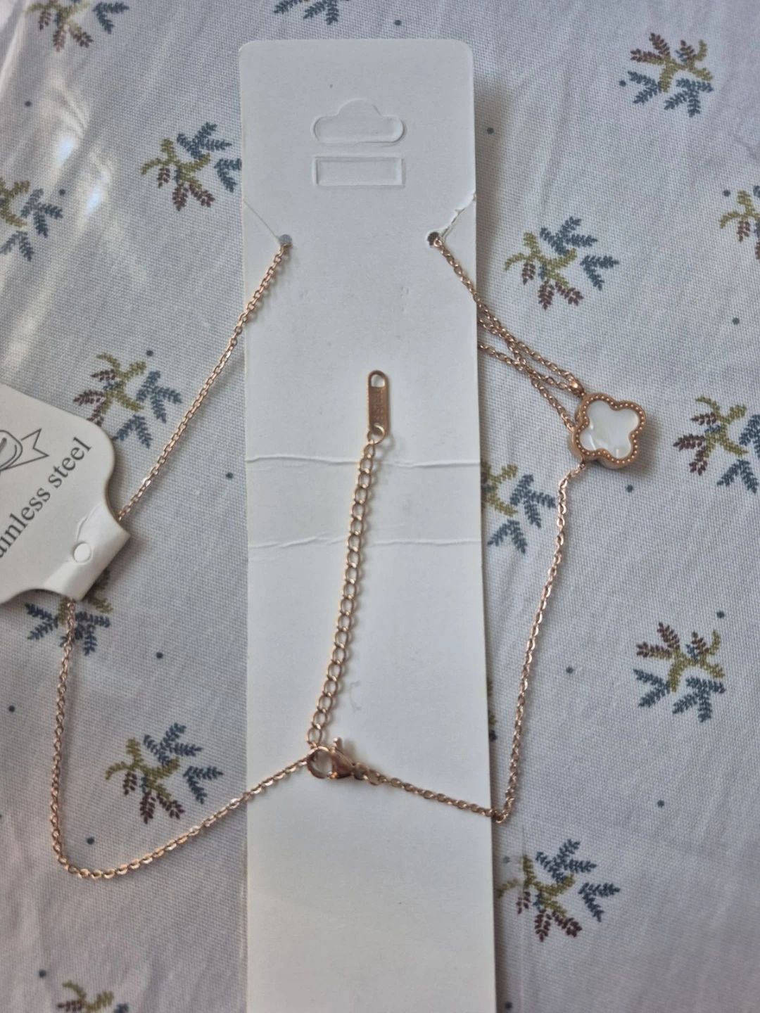 New Rose Gold Tone Stainless Steel Double-Sided Clover Pendant - photo 5
