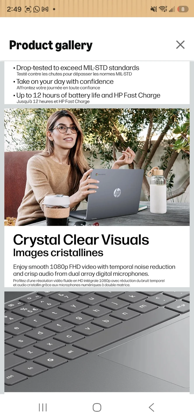 HP Chromebook x360 14 inch Touchscreen Laptop - photo 3
