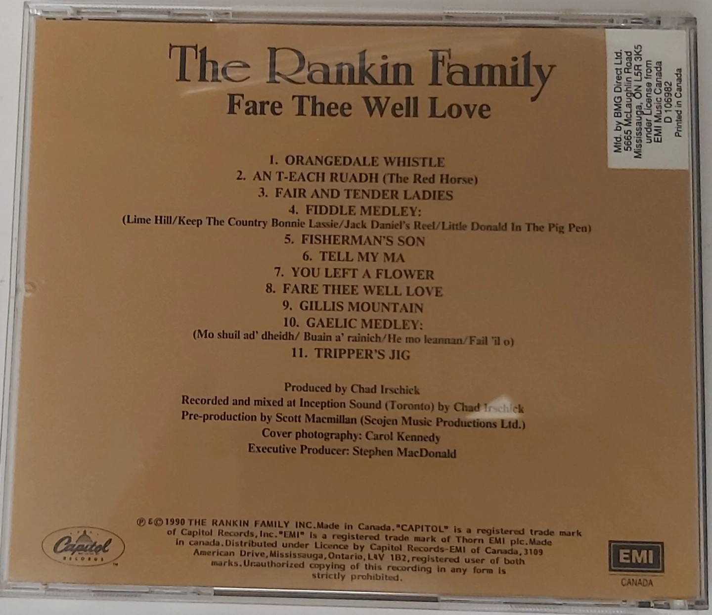 The Rankin Family - Fare Thee Well Love CD - photo 2