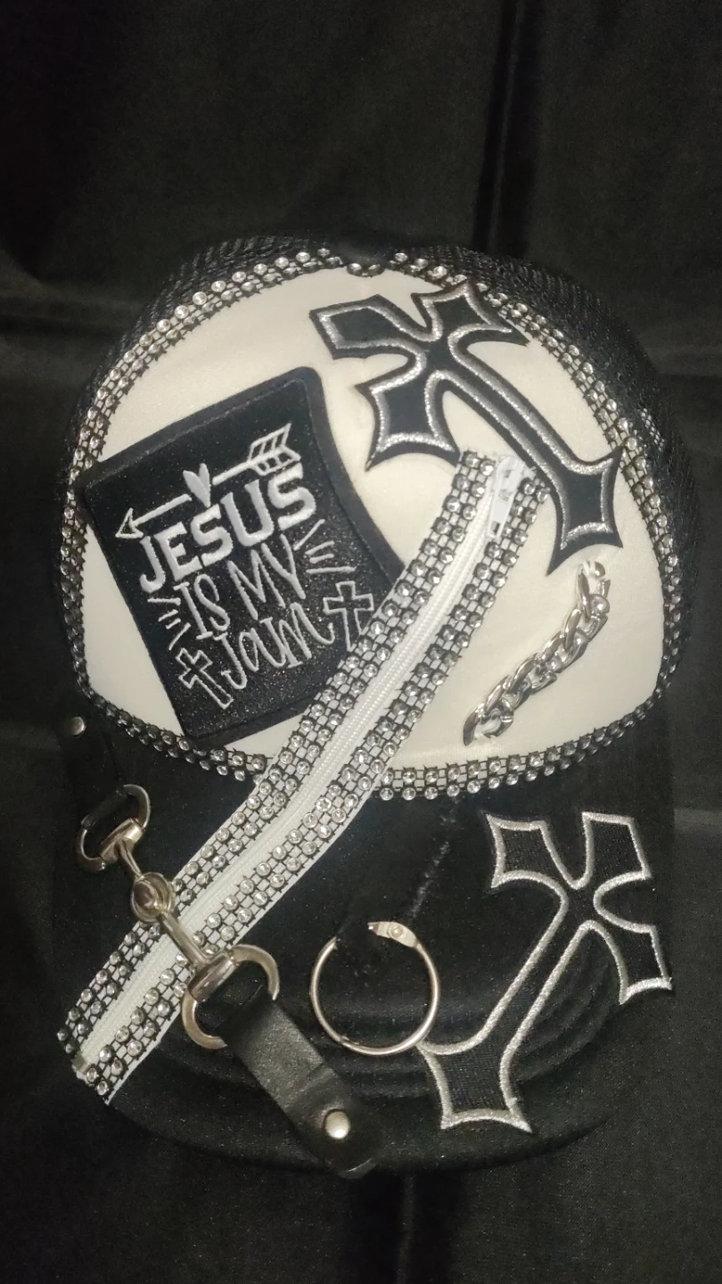 Custom Jesus Is My Jam Rhinestone Embellished Cap - photo 2