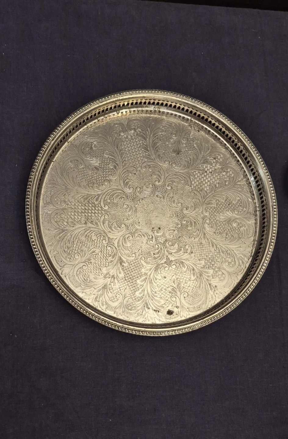 Silver plated serving tray