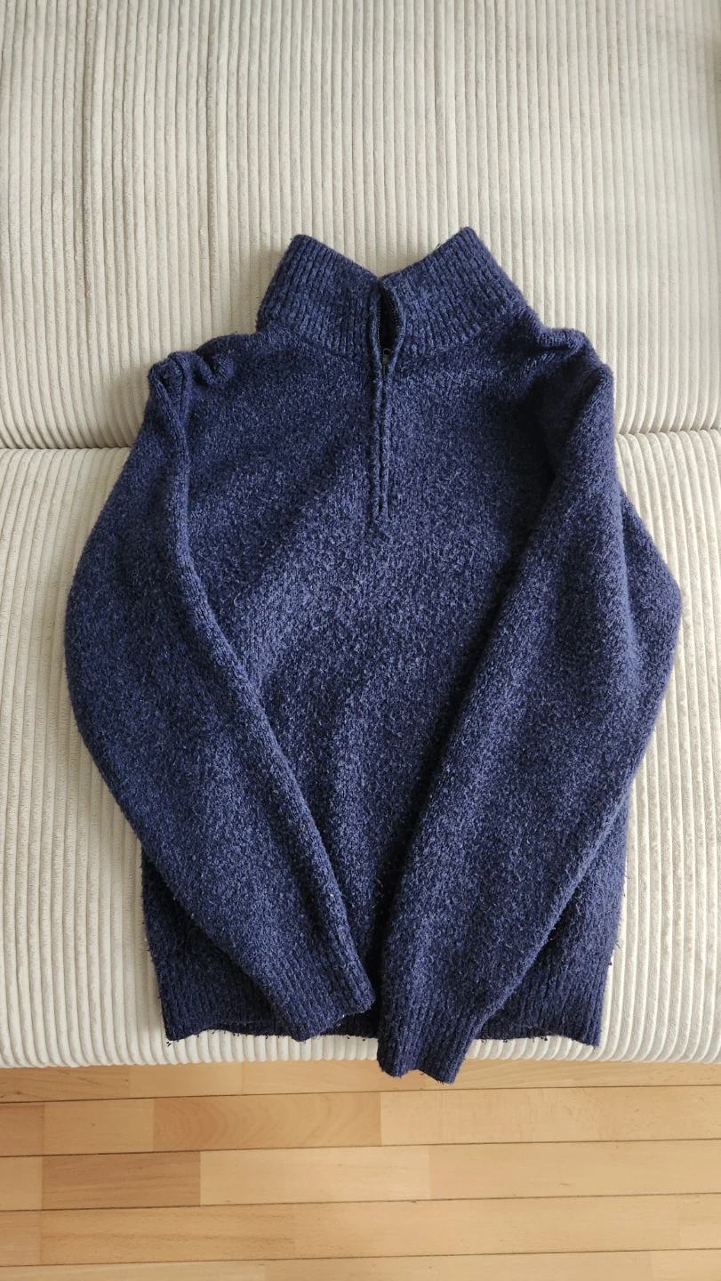 Uniqlo Navy Quarter-Zip Pullover Sweater