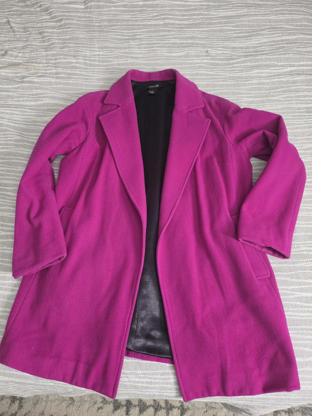 Lundstrom Pink Wool-Blend Coat Size 6