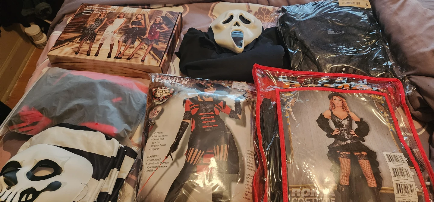 Lot of  Adult Halloween Costumes and Mask XS-Ss (each 10