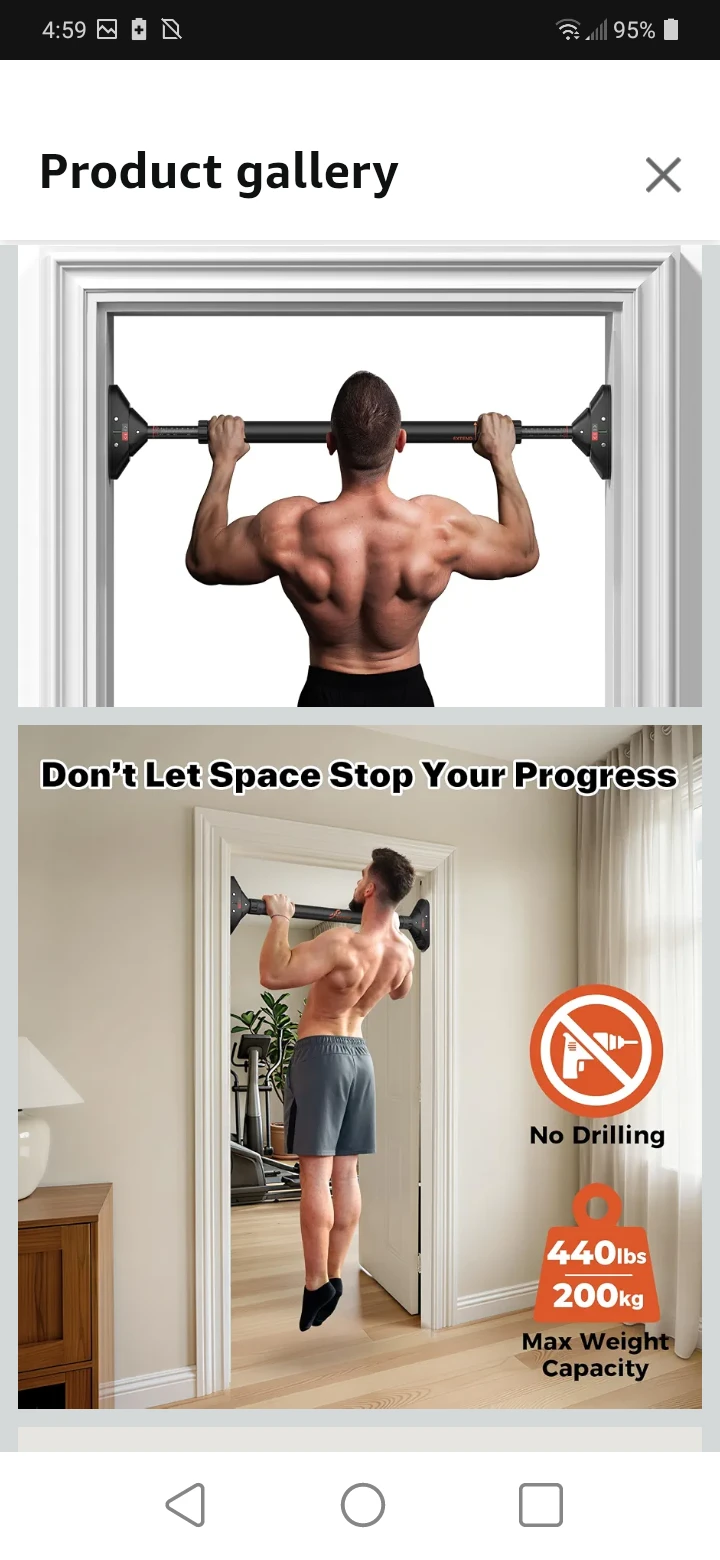 NEW STRENGTH TRAINING PULL UP BAR WITHOUT SCREWS IN BOX