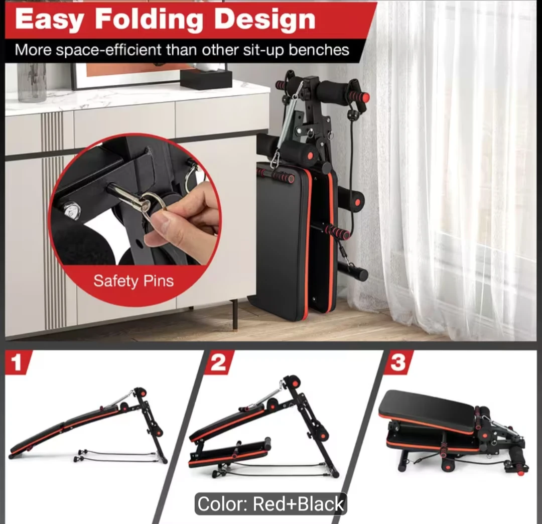7 in 1 Folding Sit-up Bench with Resistance Bands - photo 5