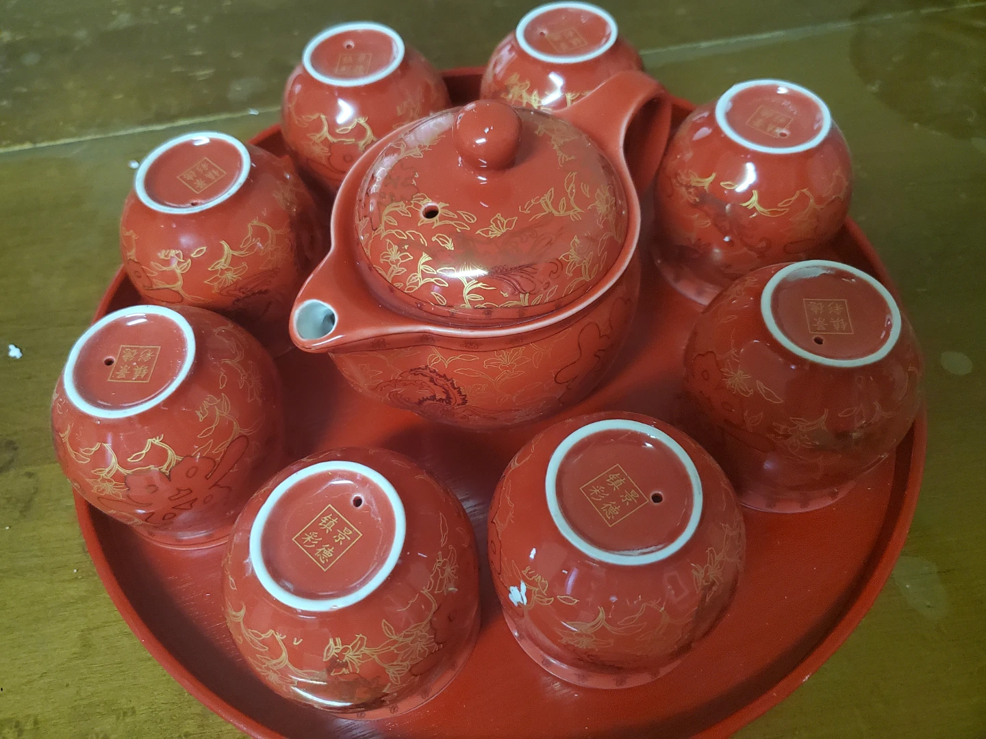 Red Traditional Tea Set