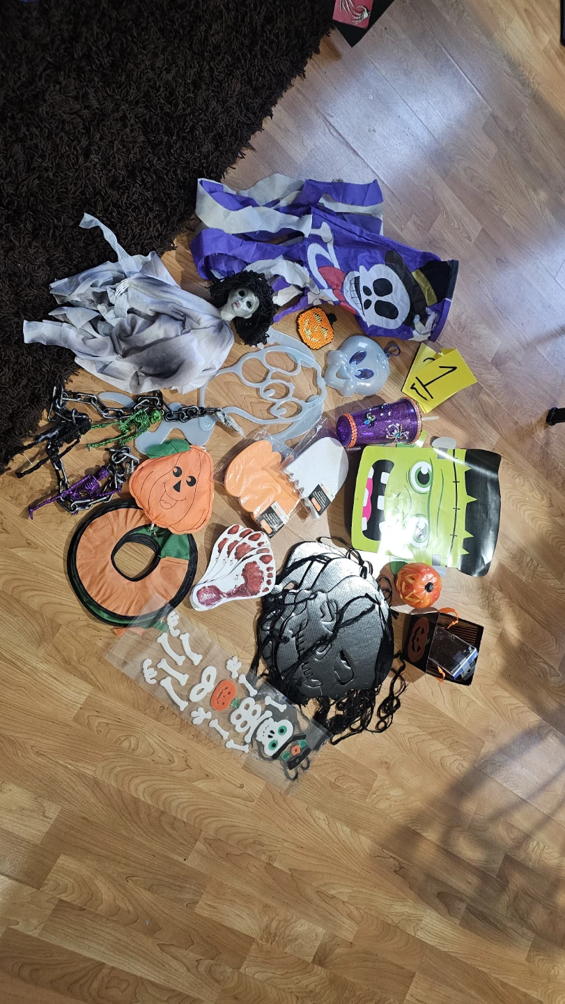 Assorted Used Halloween Decorations Lot
