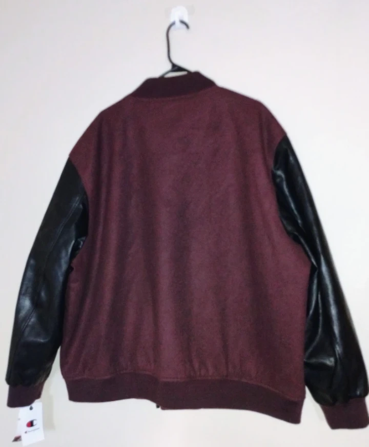 Champion Varsity Bomber Jacket - Burgundy and Black - photo 4