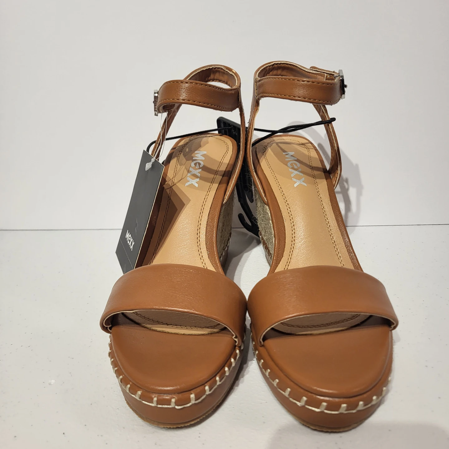 New Mexx Brown Espadrille Wedge Sandals