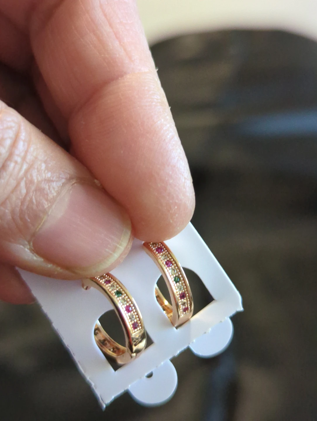 Gold-Tone Multi-Coloured Hoop Earrings