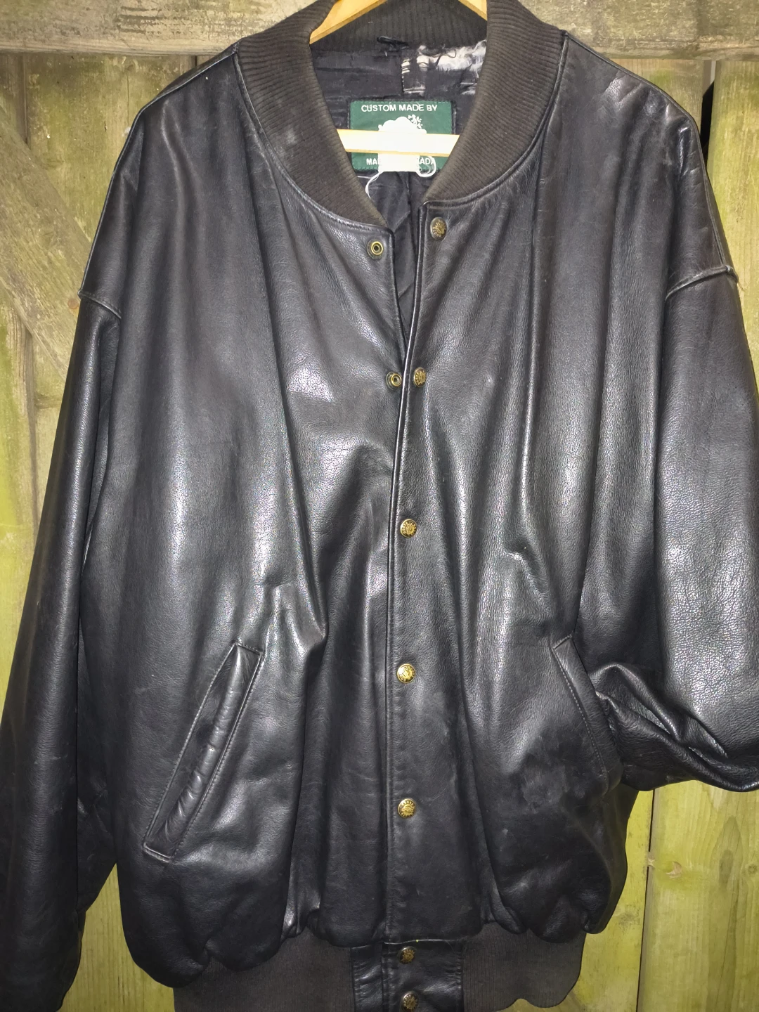 Vintage Roots Leather Bomber Jacket