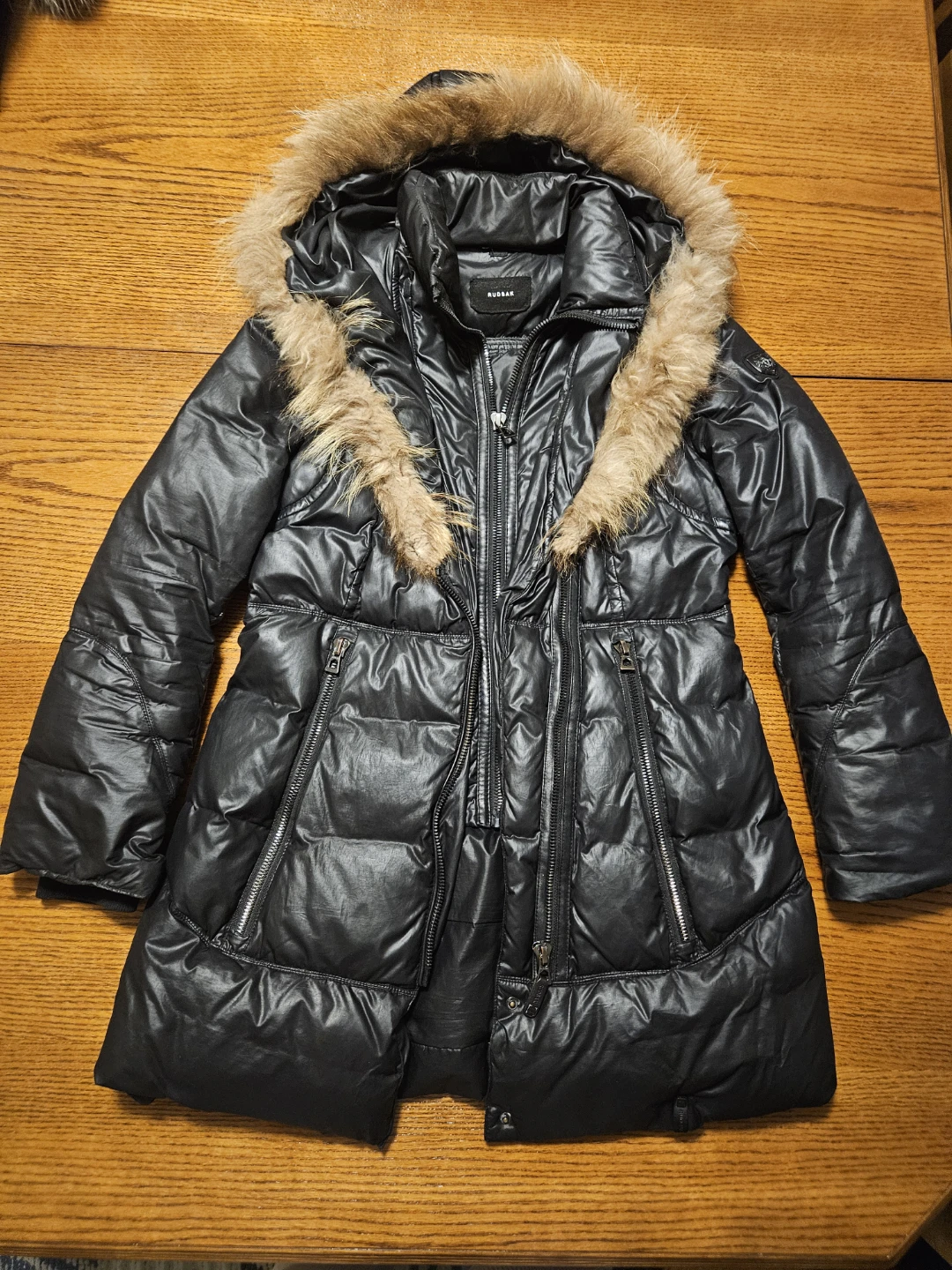 Rudsak Black Down Parka with Fur Hood