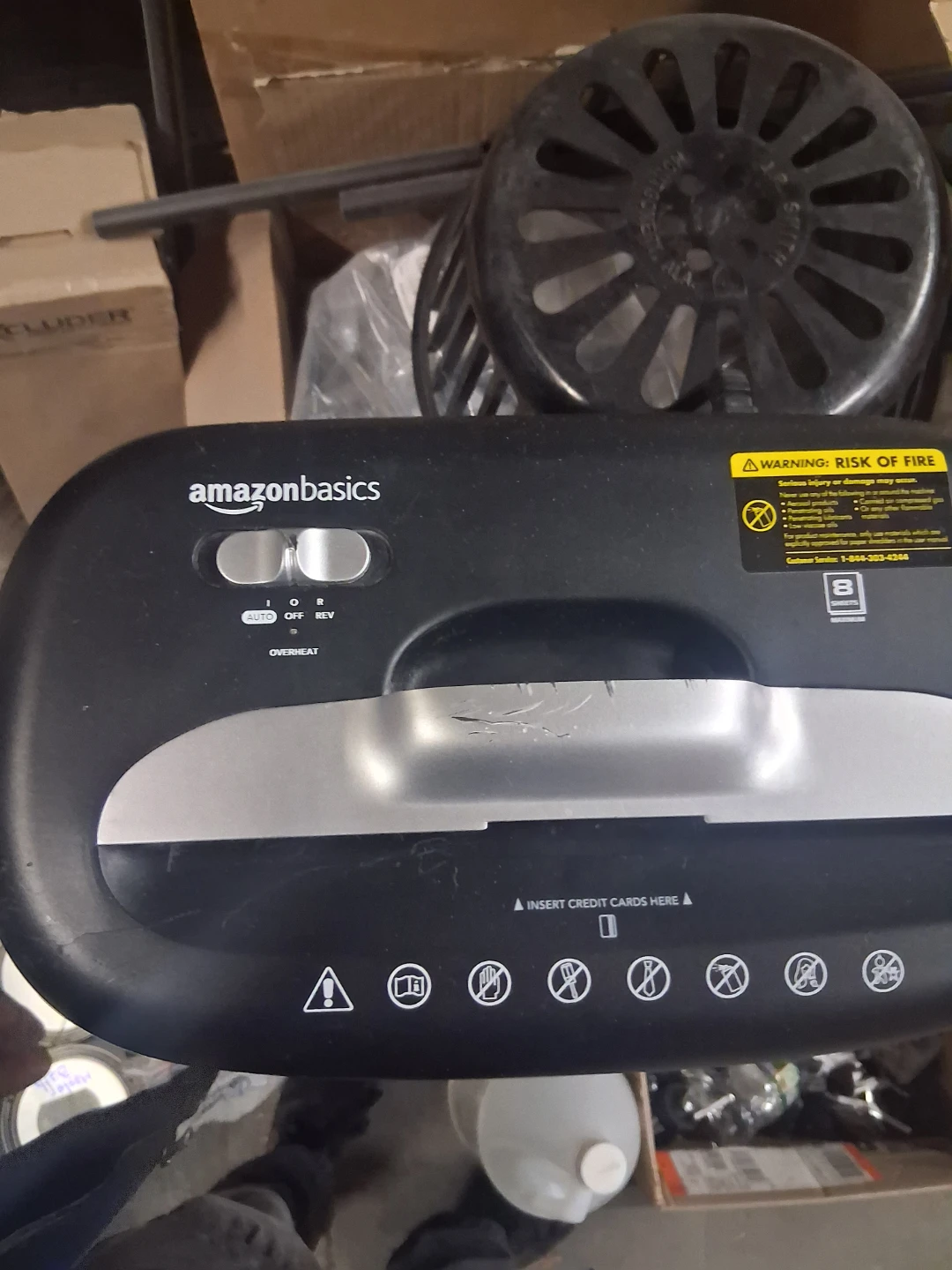 AmazonBasics 8-Sheet Paper and Credit Card Shredder