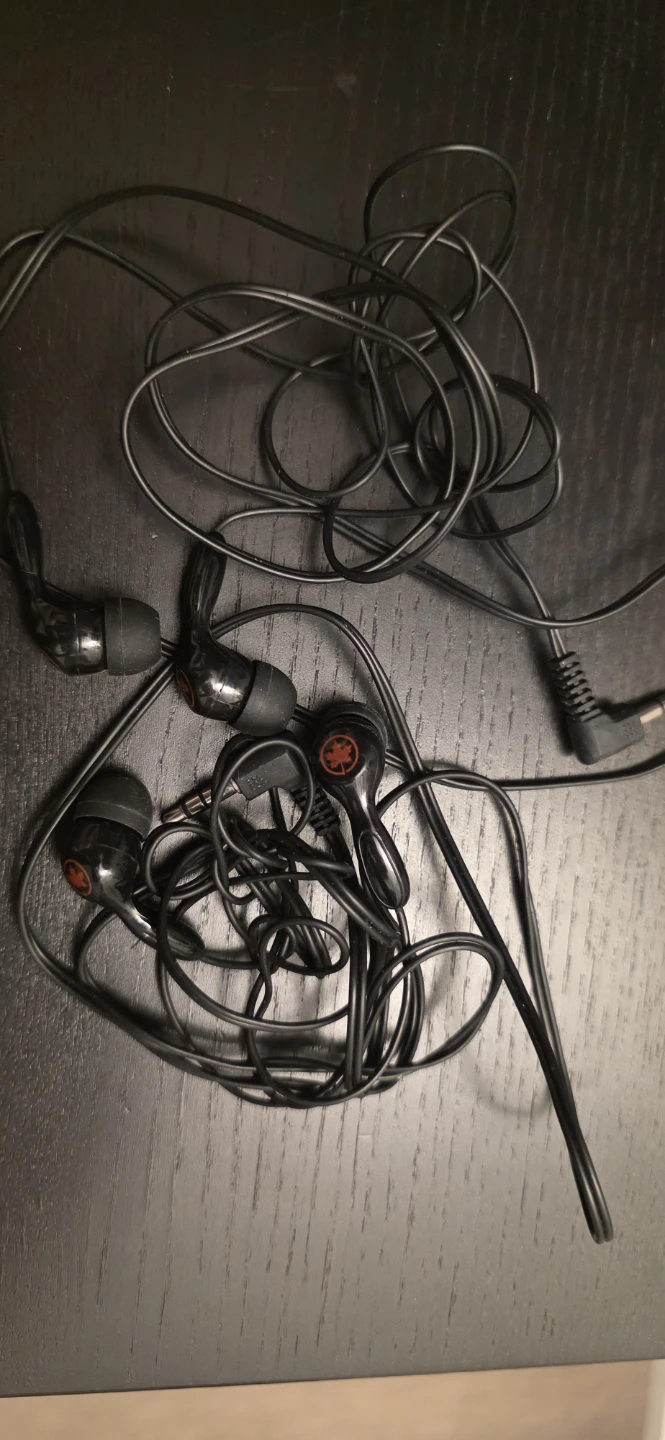 Black Wired Earbuds with Maple Leaf Logo - photo 2