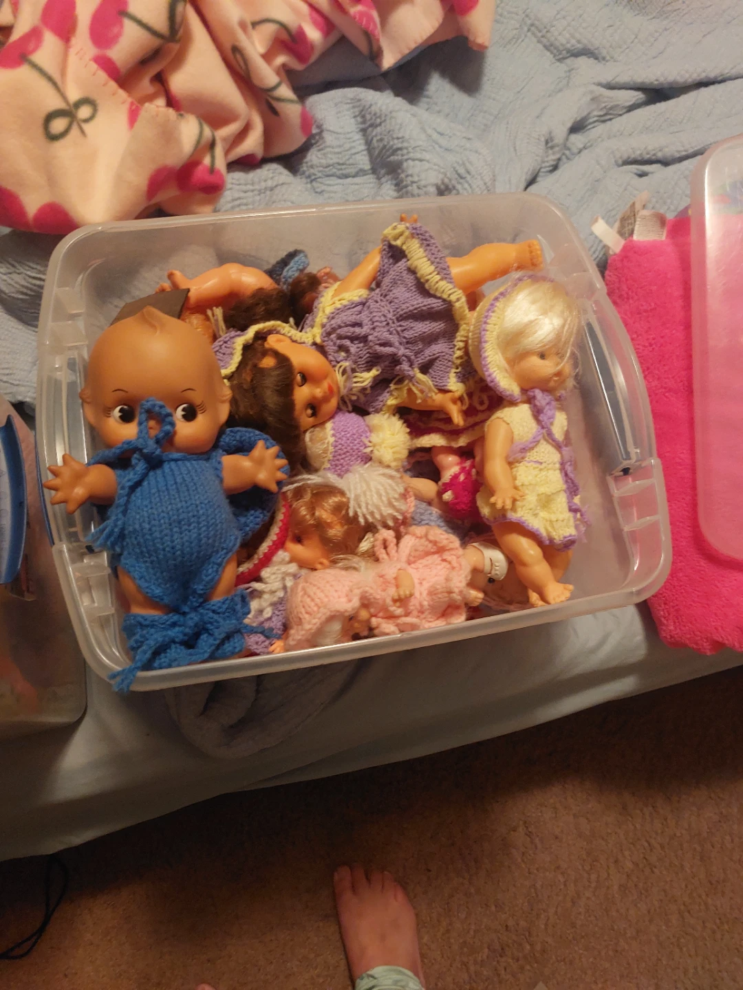 Assorted Vintage Baby Dolls with Hand-Knitted Outfits