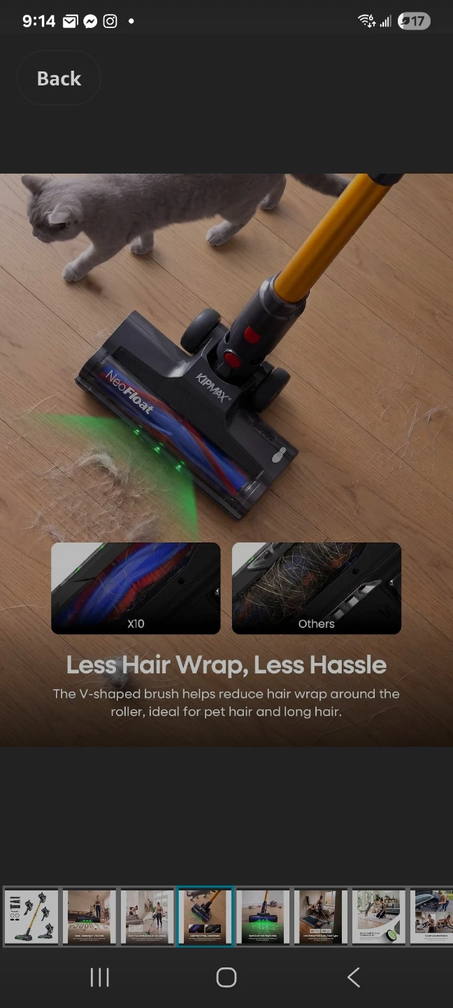 Cordless Vacuum Cleaner, 45KPa 450W 55Min for Pet Hair & Carpet - photo 4