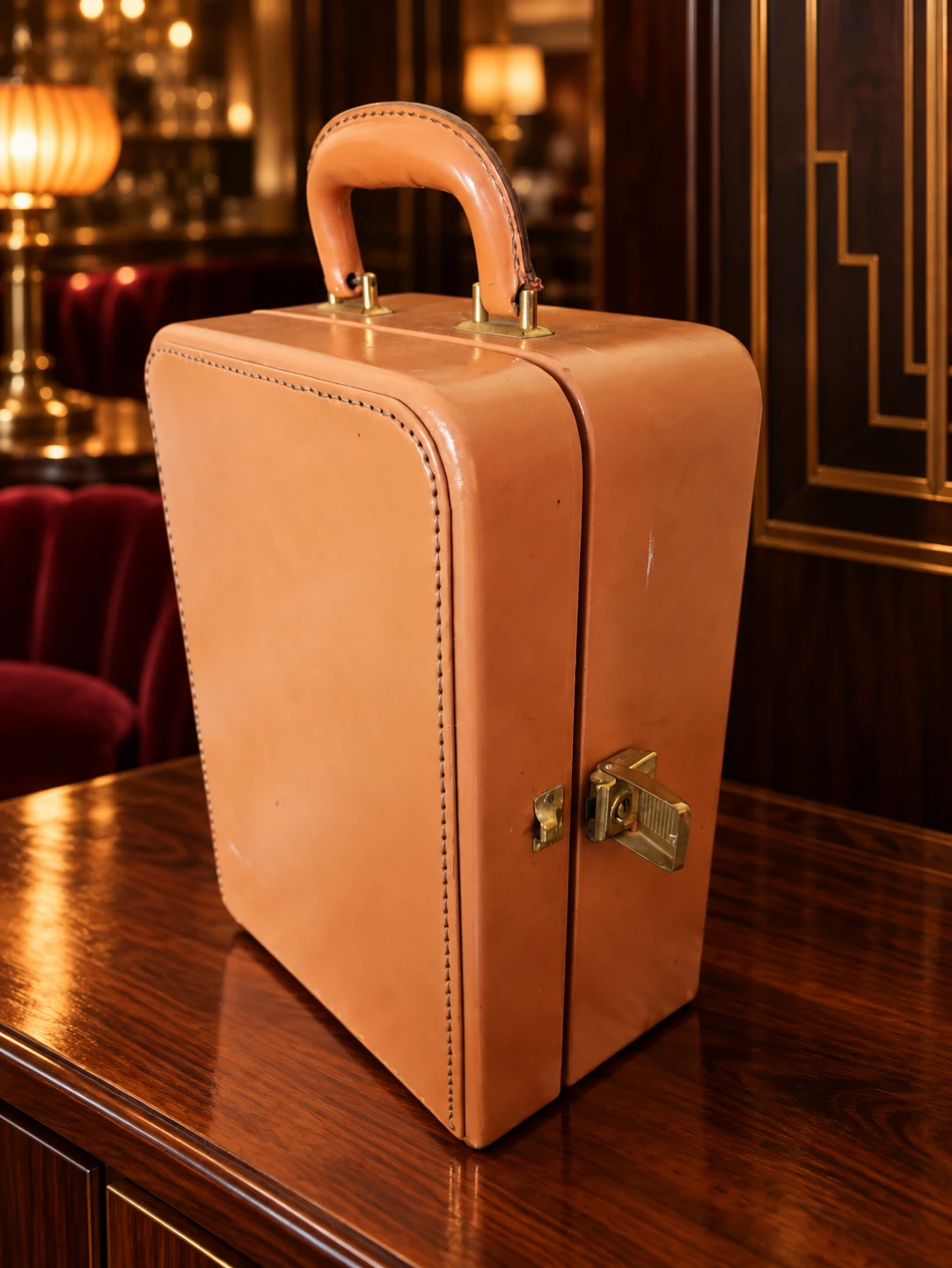 Vintage 40s Portable leather Travel Bar Set with accessories - photo 4