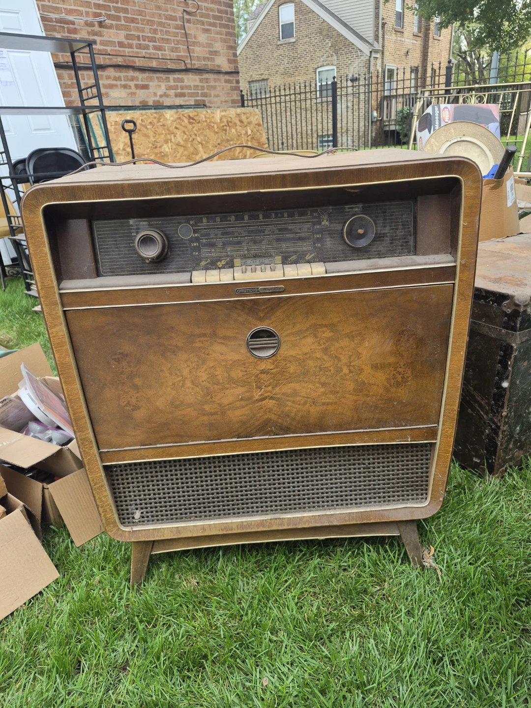 Vintage Grundig Majestic Console Radio and Record Player