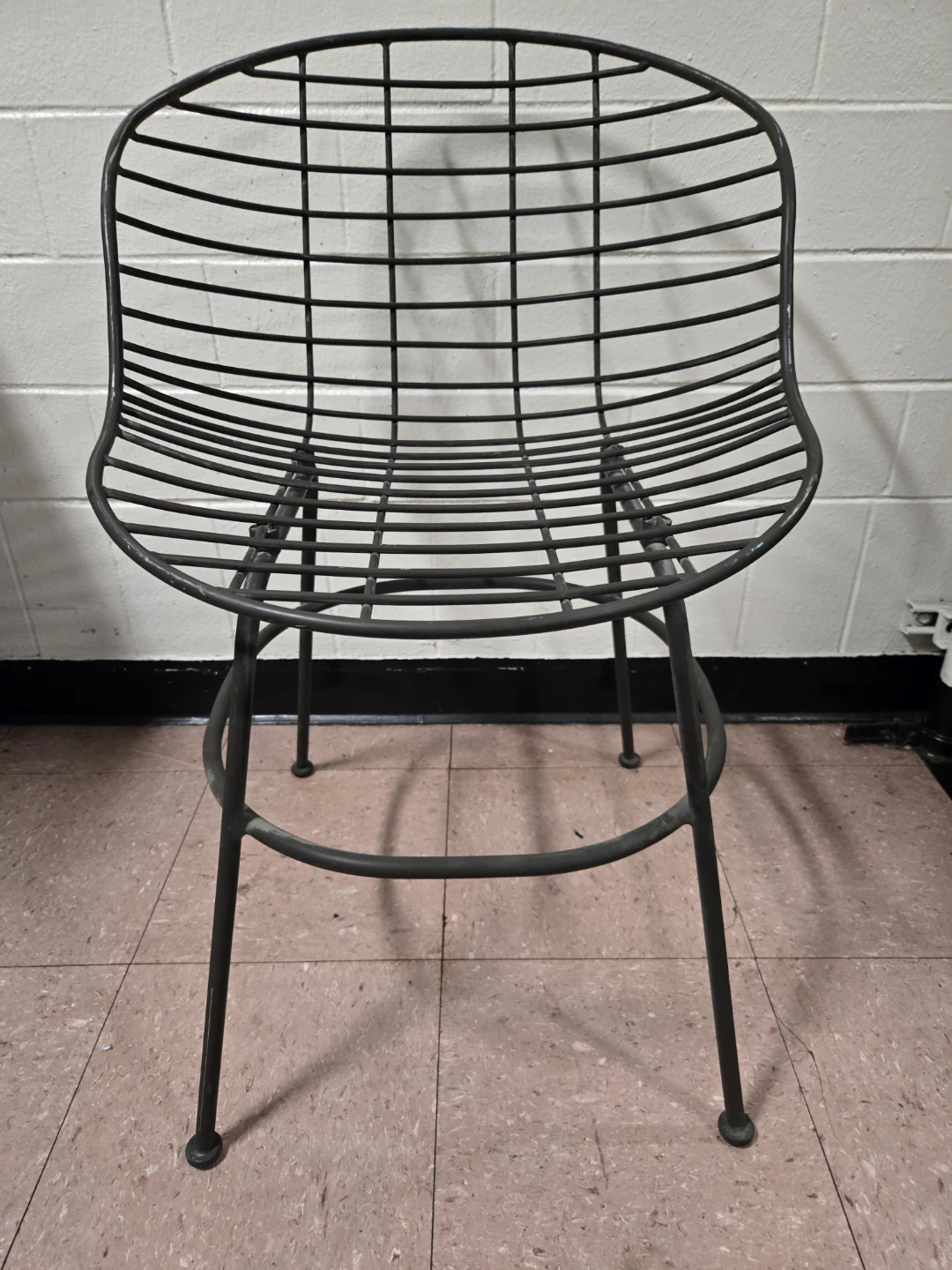 Vintage Mid Century Wrought Iron Hoop Chair