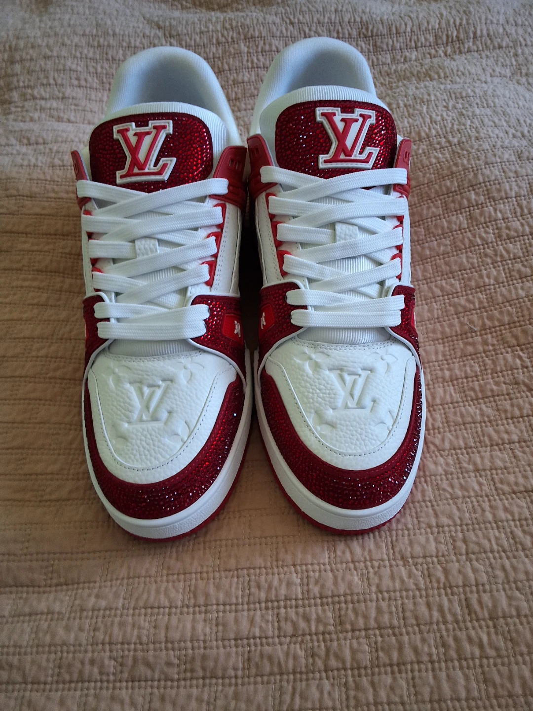 Louis Vuitton Trainers Red and White