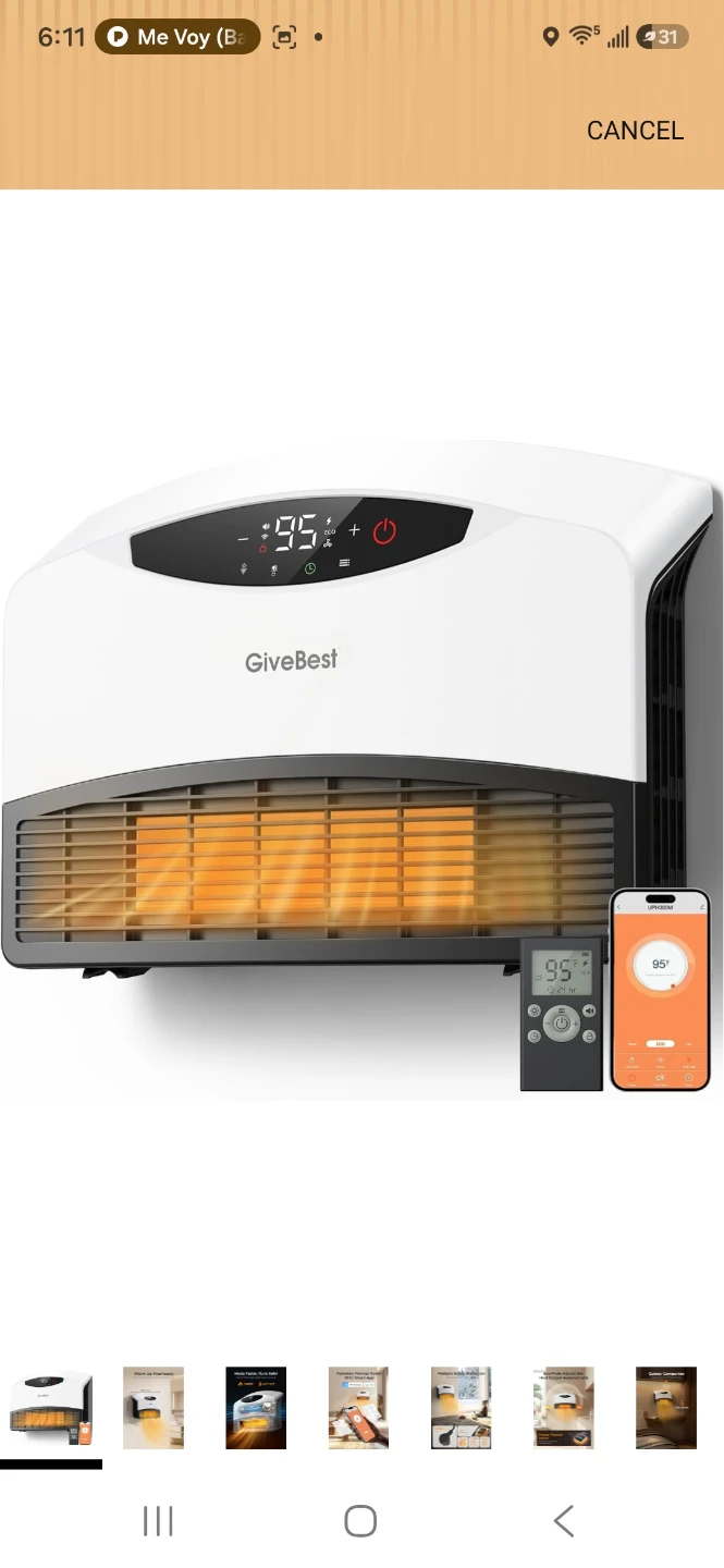 GiveBest Wall-Mounted Electric Heater