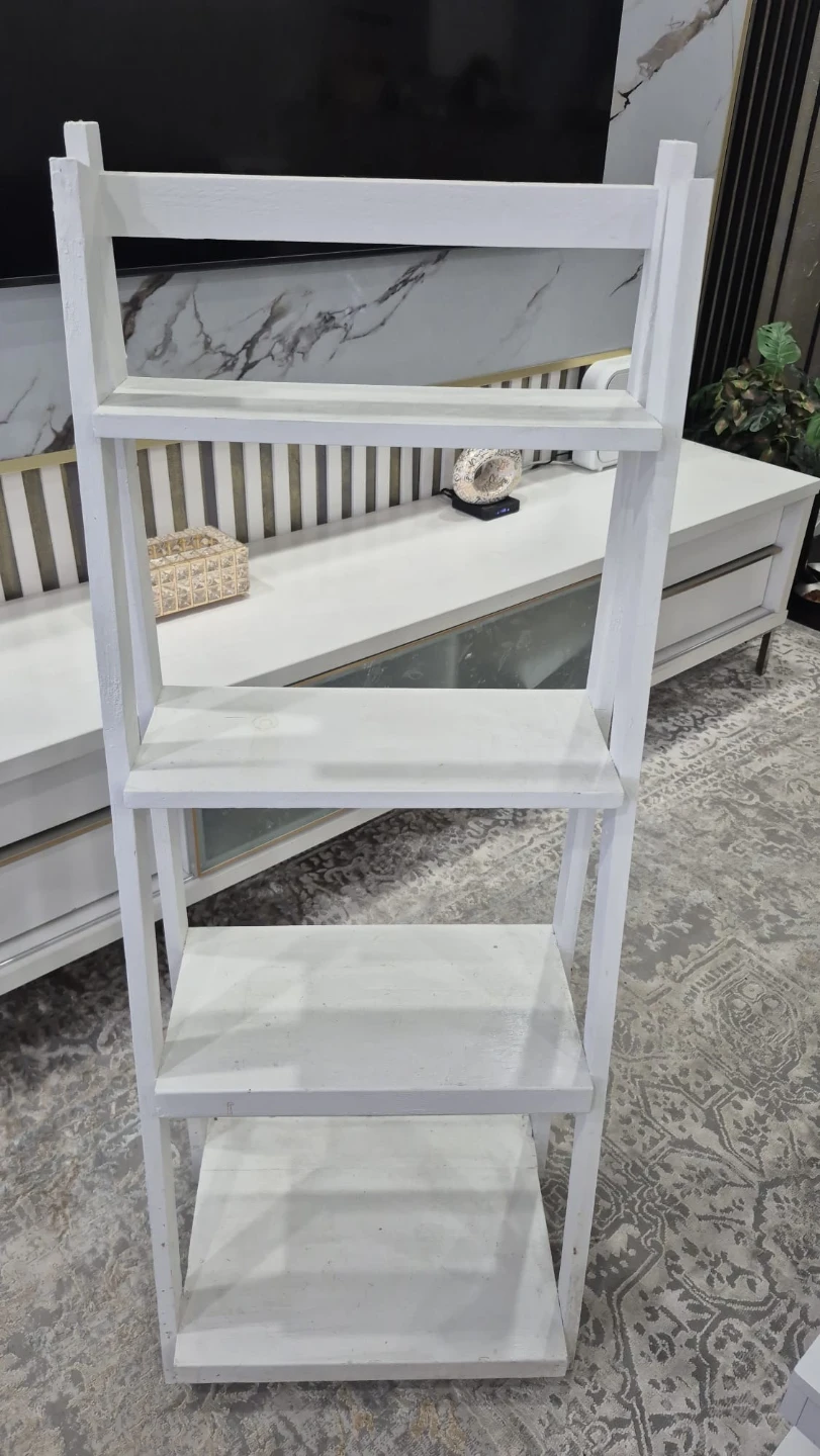 White 4-Tier Ladder Bookshelf