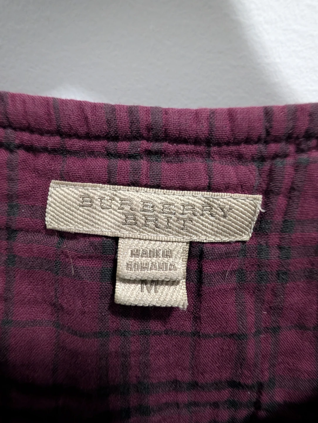 Burberry Brit Plaid Shirt Maroon - photo 5