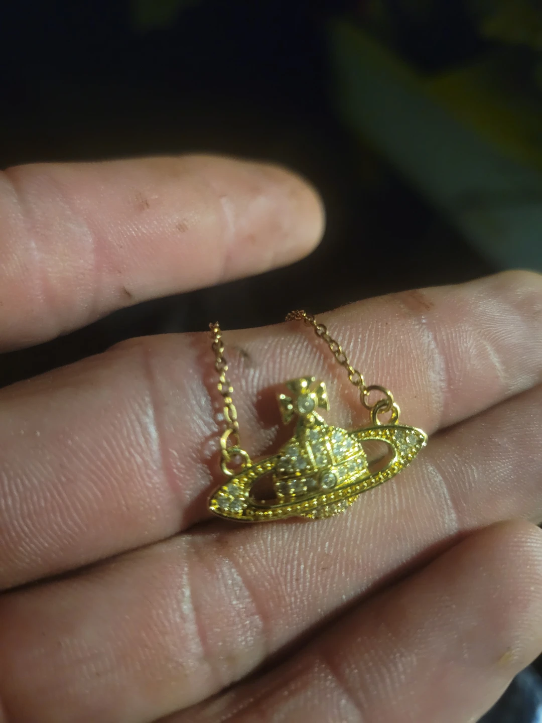 Vivienne Westwood Gold Tone Saturn Pendant Necklace