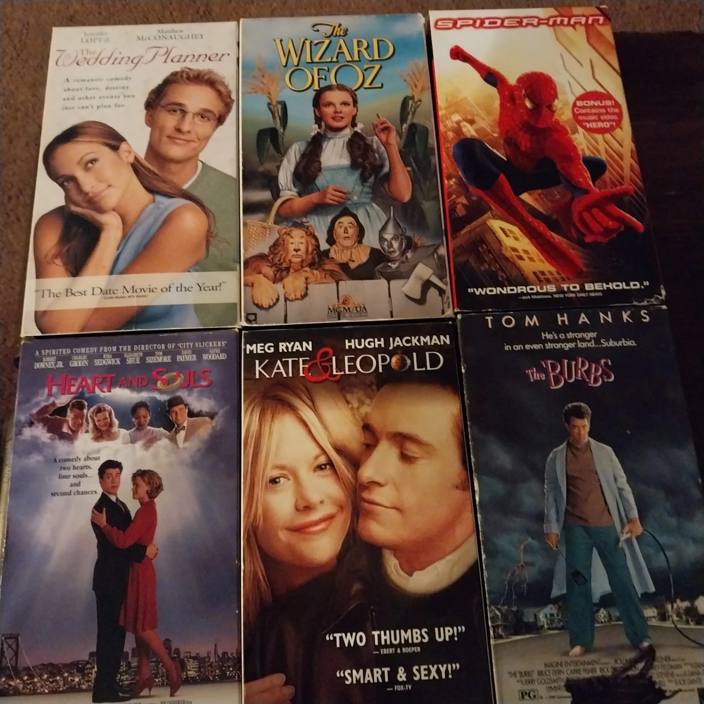 Set of 6 Classic VHS Movies