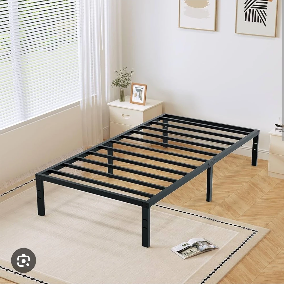 Twin Size Black Metal Bed Frame - photo 2