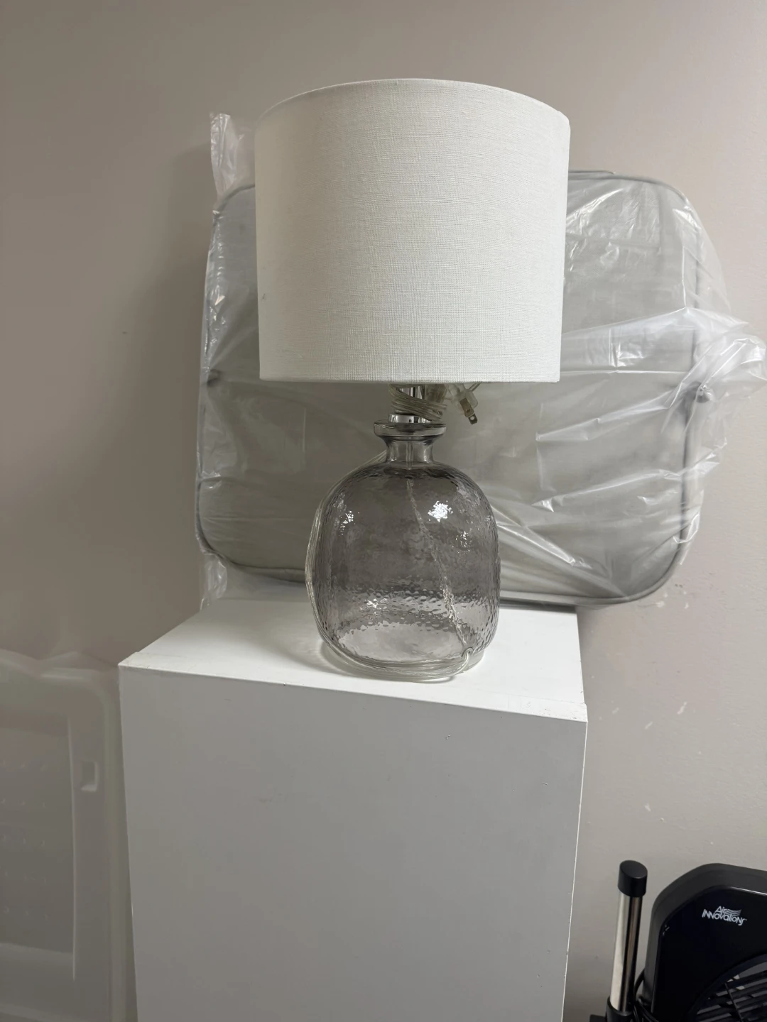 Glass Table Lamp with White Shade - photo 2