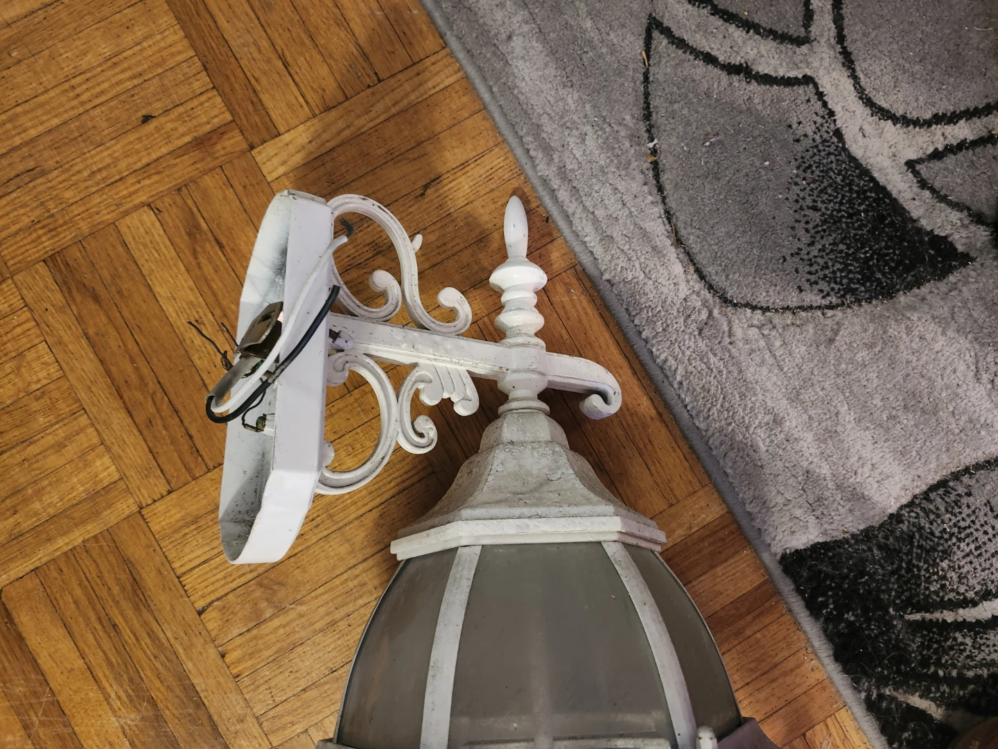 White Outdoor Wall Lantern-- AS IS - photo 3