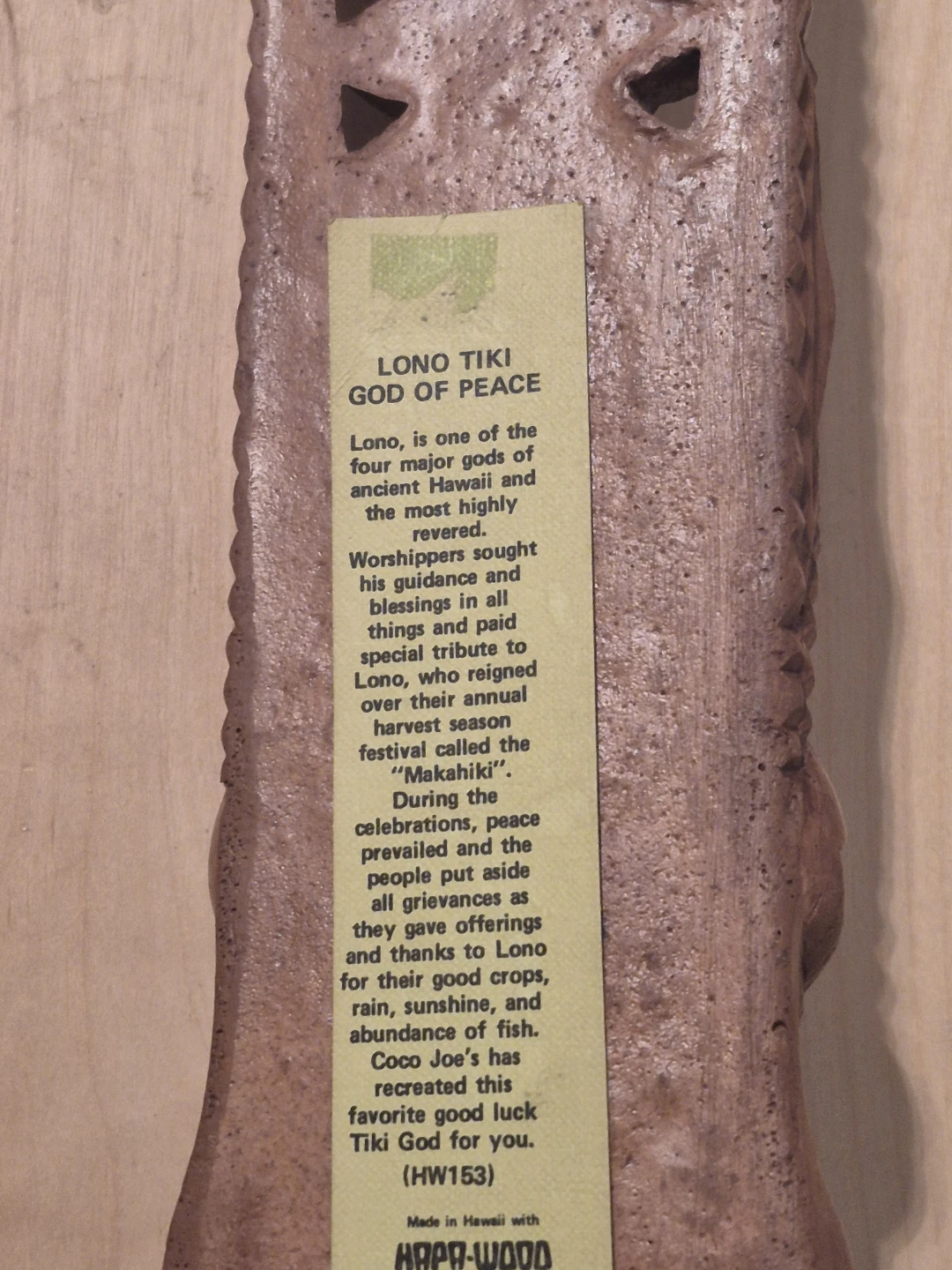 Coco Joe's Lono Tiki God of Peace Wall Plaque - photo 2
