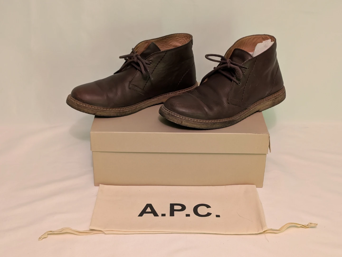 A.P.C. Brown Leather Chukka Boots