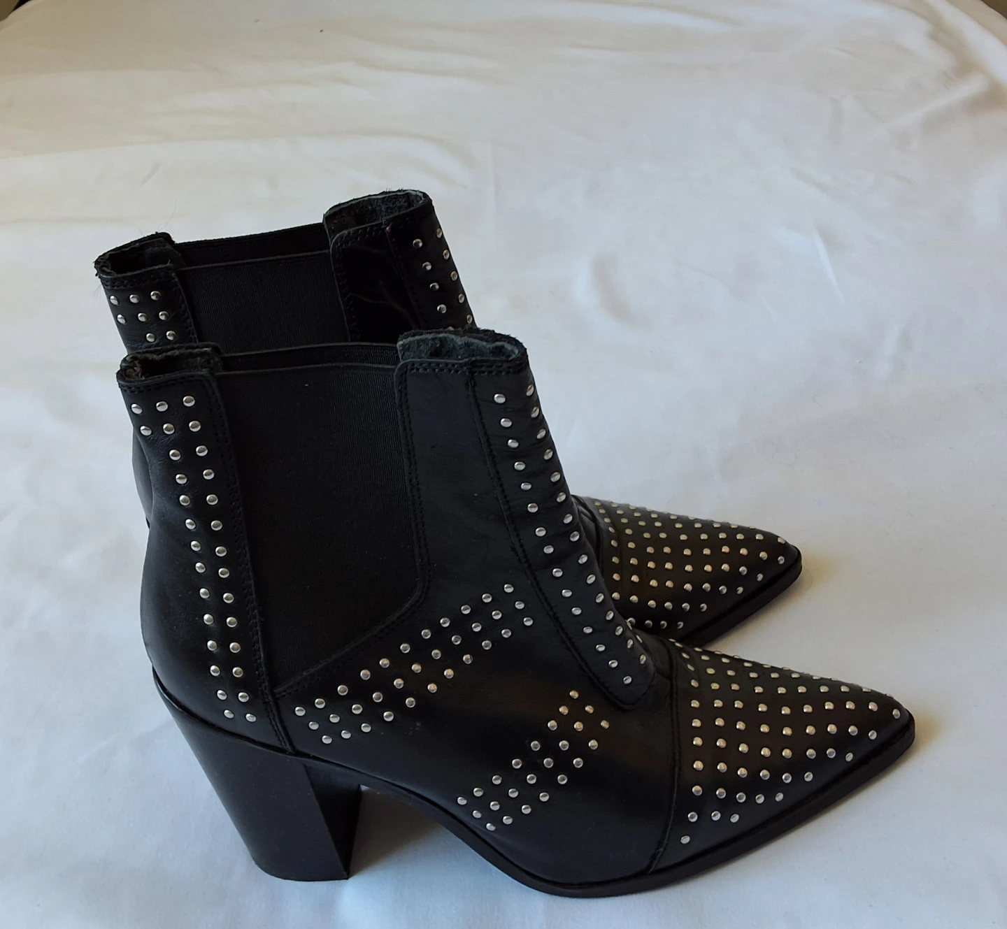Topshop black studded boots
