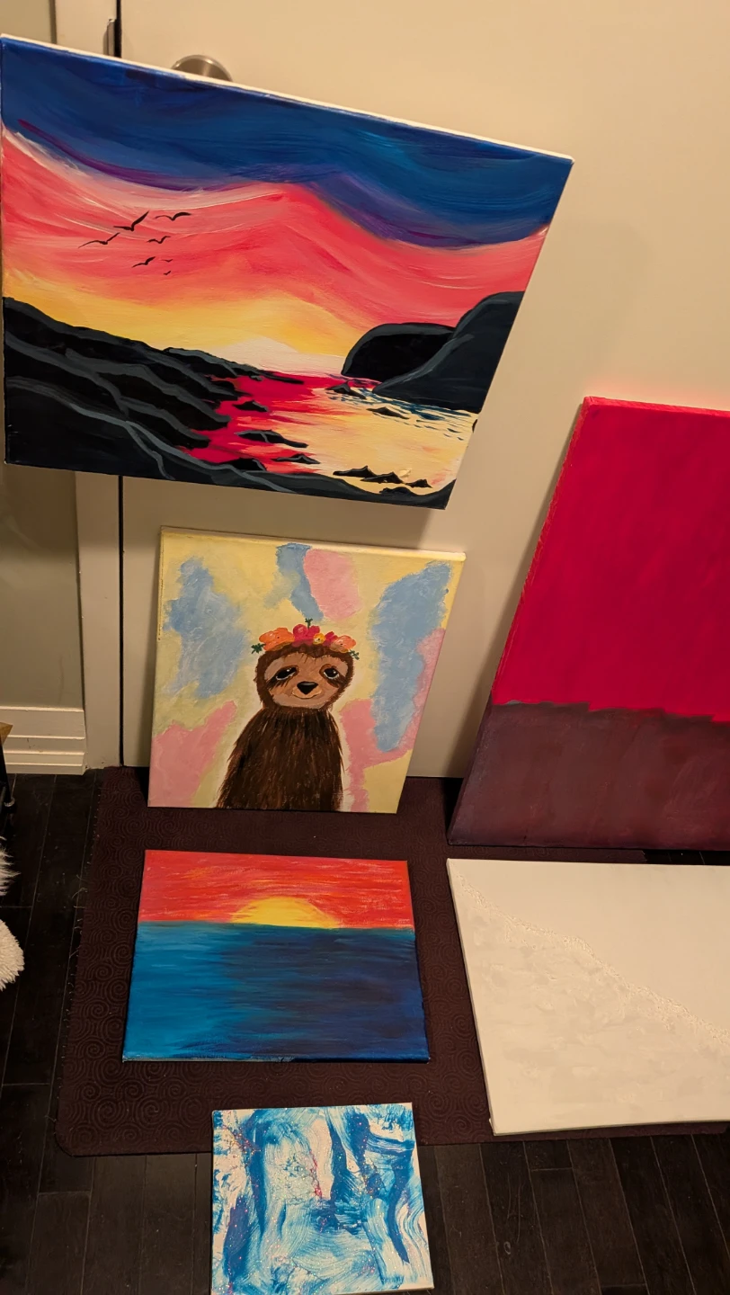 Set of 6 Original Canvas Paintings - photo 3