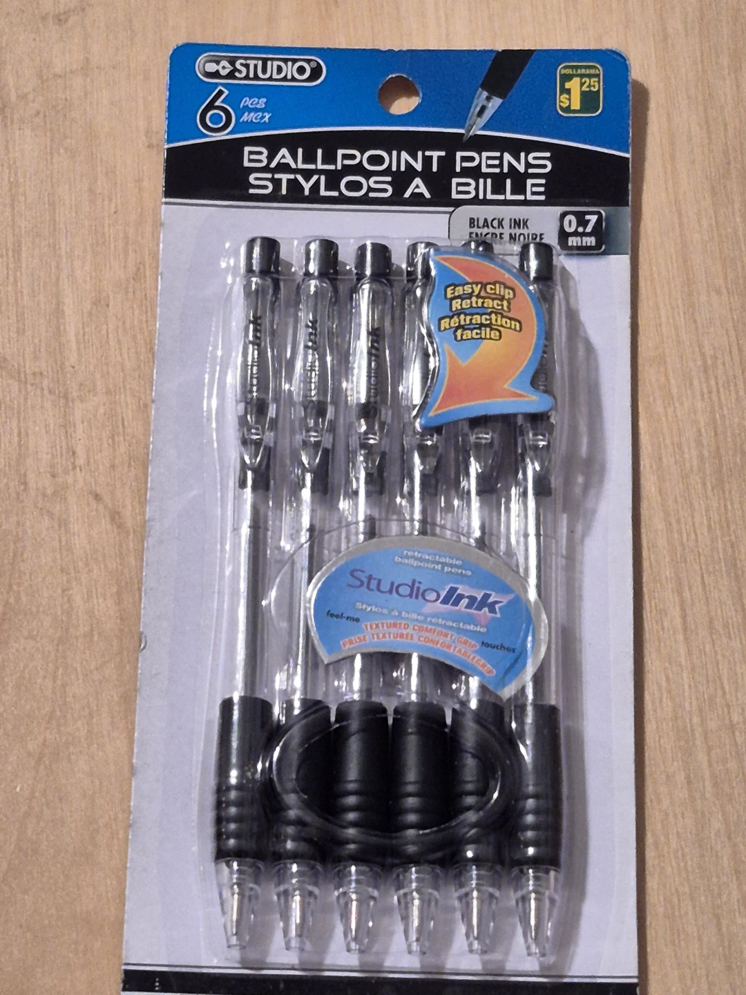 BNIB)Studio Ink 6-Pack Black Ballpoint Pens