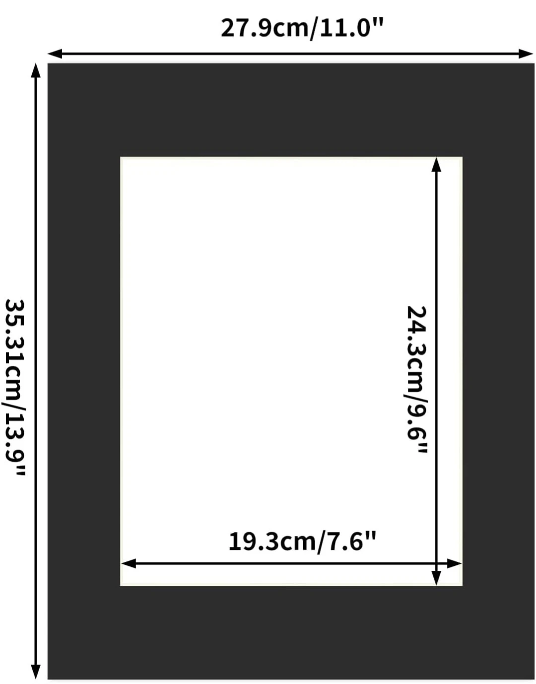 Pack of 12  Black 11"x14" Picture Frame Mats - photo 4