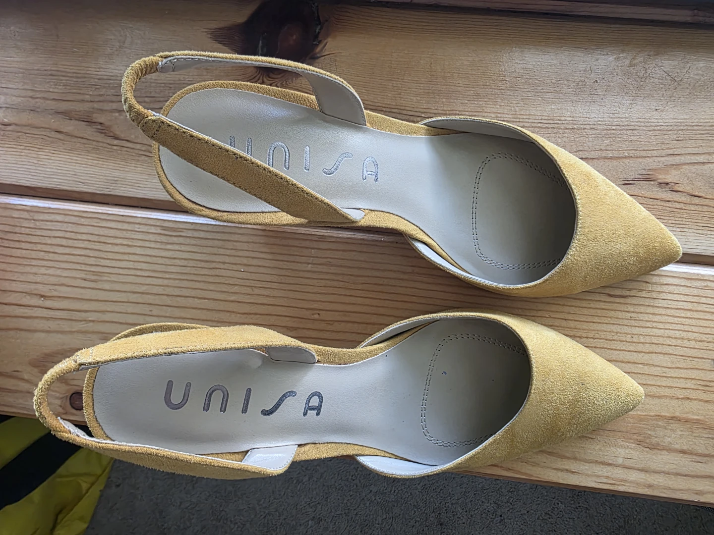 Unisa Mustard Suede Slingback Heels