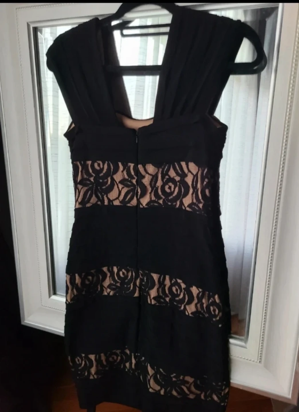 Black and Beige Lace Detail Dress - photo 2
